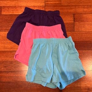 3 pairs of Soffe girl shorts